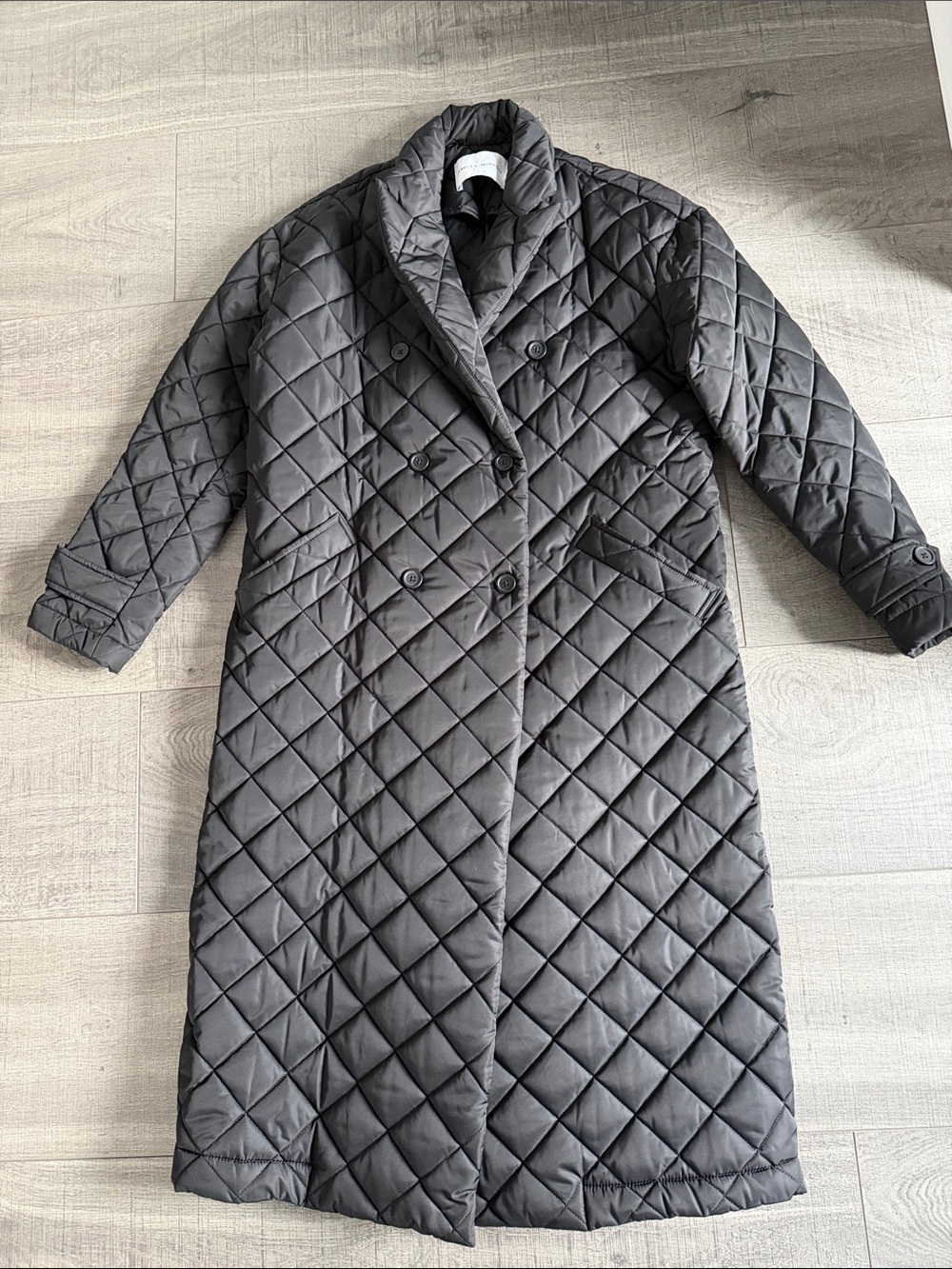 Rebecca Minkoff Black Quilted Long Puffer Coat